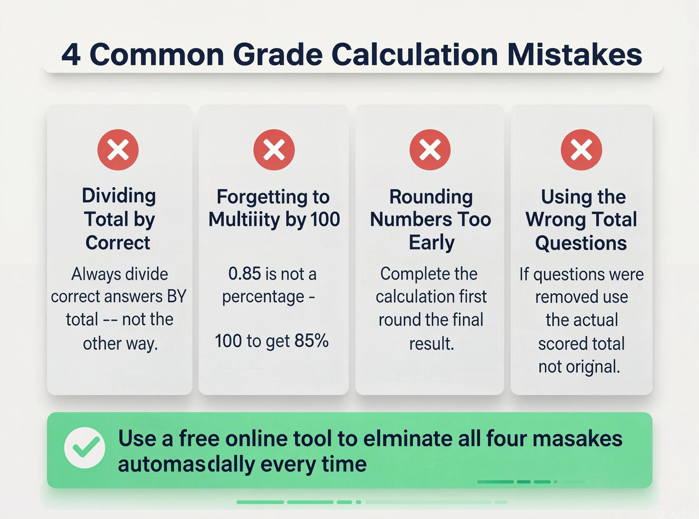 common percentage grade calculation mistakes to avoid